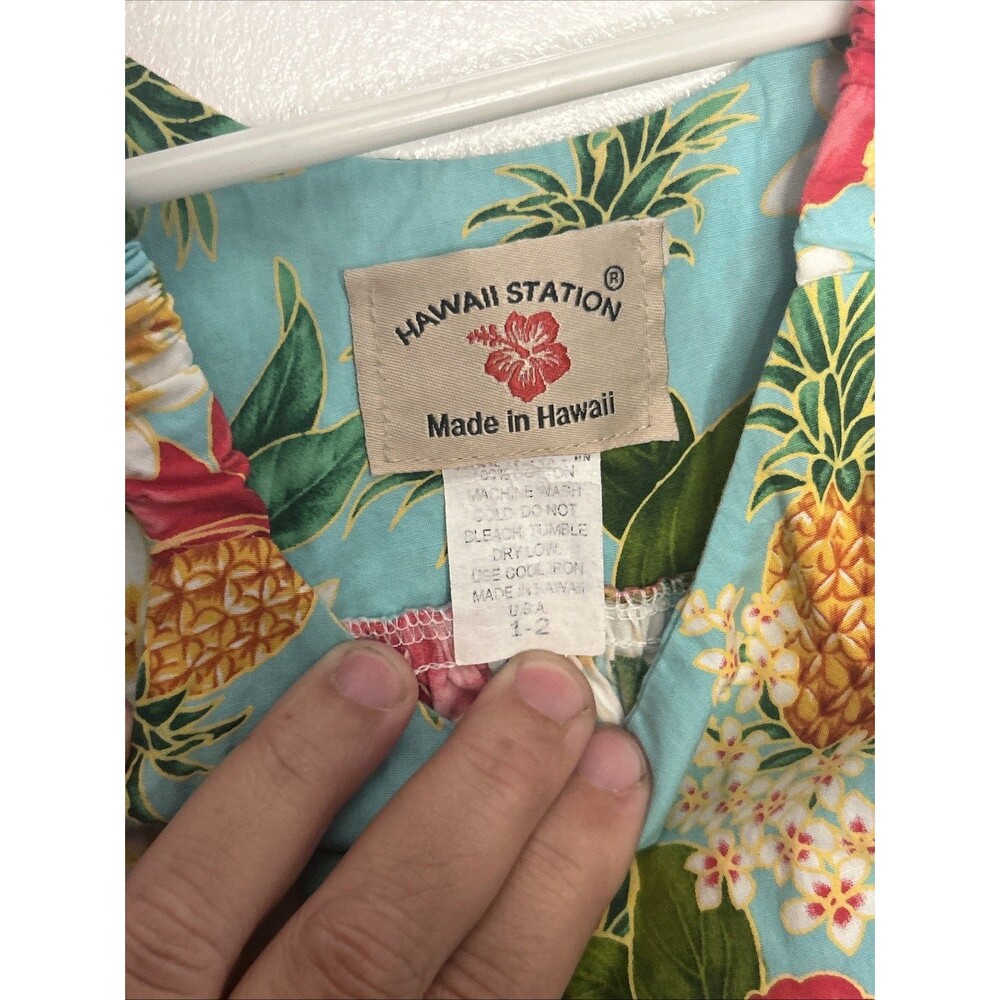 Hawaii Station Dress Toddler Girl Size 1-2 Made In Hawaii Sundress Luau Party - Picture 2 of 3
